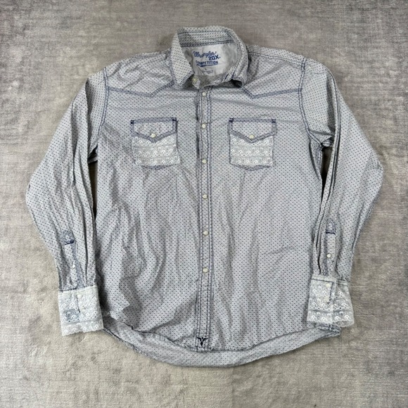 Wrangler 20X Tops - Wrangler Shirt Women Large White 20X Competition Western Lace Pearl Snap Rodeo